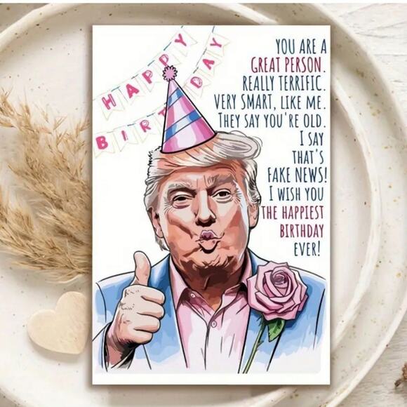 FUNNY BIRTHDAY CARD - Humorous Political Satire Card with Envelope - Gag Card - Picture 3 of 5